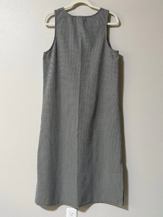 Talbots Women’s Black And White Gingham Sleeveless Shift Dress Sz 8 - Picture 2 of 4